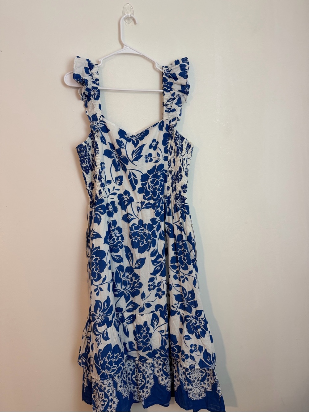 Blue Floral Ruffle-Strap maxi dress by Draper James